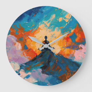 Relógio Grande Arte do Yoga (#4) pintura a óleo