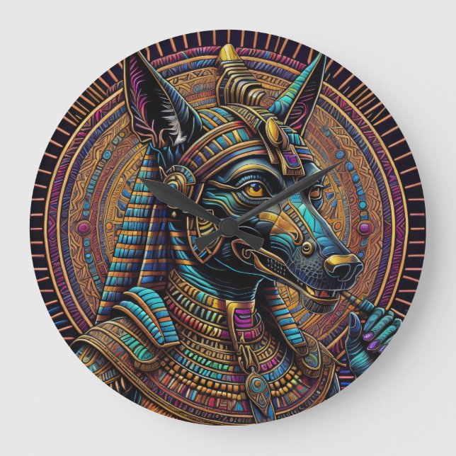 Relógio Grande Arte Egípcia Anubis (Frente)
