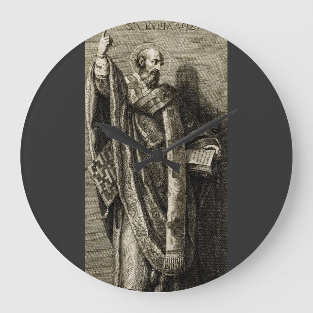 Relógio Grande Arte Gráfica Sagrada de São Cirilo de Jerusalém (Frente)