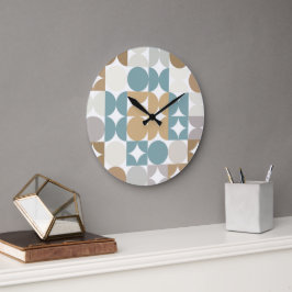 Relógio Grande Arte Industrial de Fusão de Meios Círculos Abstrat