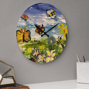 Relógio Grande Arte Infantil Fofa