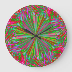 Relógio Grande Arte líquida Abstrato do arco-íris por Heva Weva