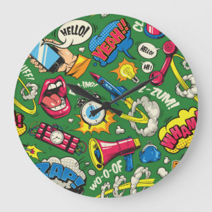 Relógio Grande Arte Pop Urbana Vibrante