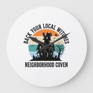 Relógio Grande Arte Retro de Casa Assombrada de Halloween de Brux