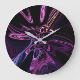 Relógio Grande Arte Roxa de Tempo Distorcido