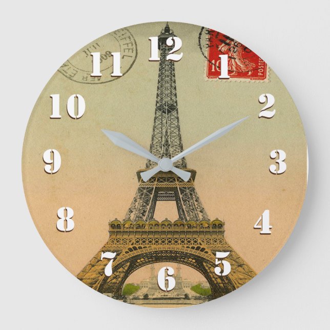 Relógio Grande Arte Vintage Parisiense Linda (Frente)