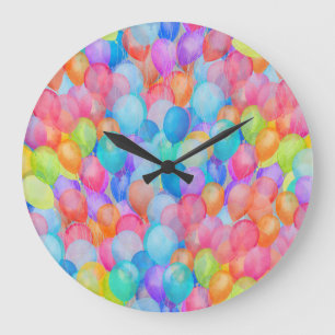 Relógio Grande Artes do Arco-Íris: Arte do Balão de Aquarela