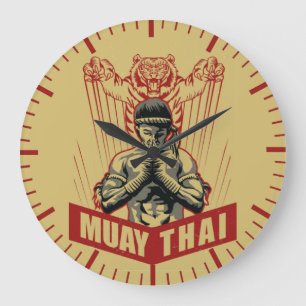 Relógio Grande Artes Marciais Muay Thai Dojo Sleeping Tiger