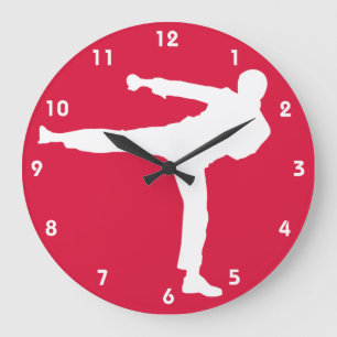 Relógio Grande Artes Marciais Vermelhas Crimson