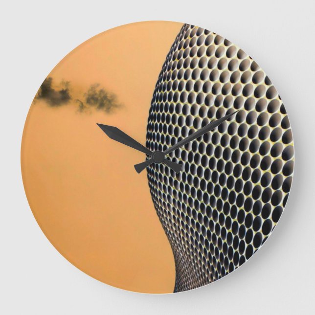 Relógio Grande Artisan da Tecnologia Laranja Moderna Abstrato (Frente)