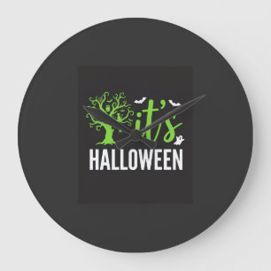 Relógio Grande Árvore Assustadora do Halloween Morcegos Design Ve