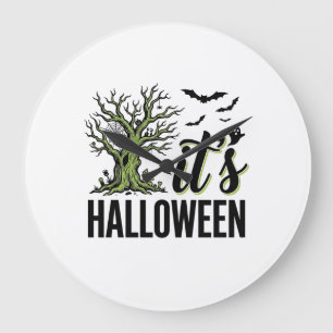 Relógio Grande Árvore de Halloween É Halloween Vintage Assustador