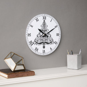 Relógio Grande Árvore de Natal Decorativa Rolo Vitoriano Vintage