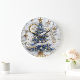 Relógio Grande Árvore de Natal Feliz Feriado