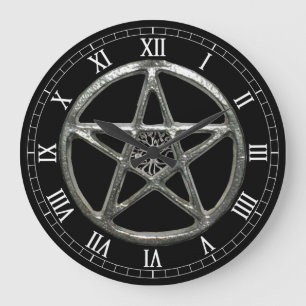 Relógio Grande Árvore do Pentacle do pulso de disparo redondo dos
