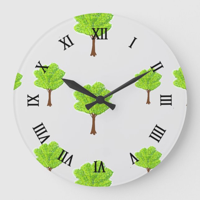 Relógio Grande Árvores de verão em cinzas (Frente)
