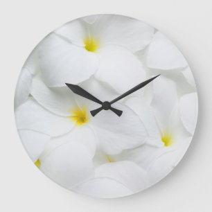 Relógio Grande As flores dos leus do Plumeria personalizaram a