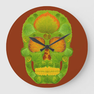 Relógio Grande Aspen Folha Skull 10