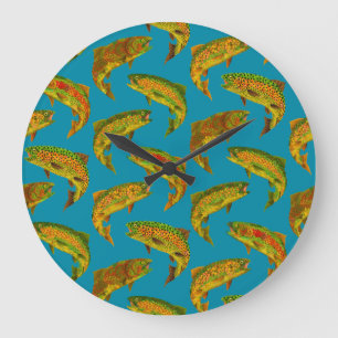 Relógio Grande Aspen Leaf Rainbow Pattern Invisível 2018