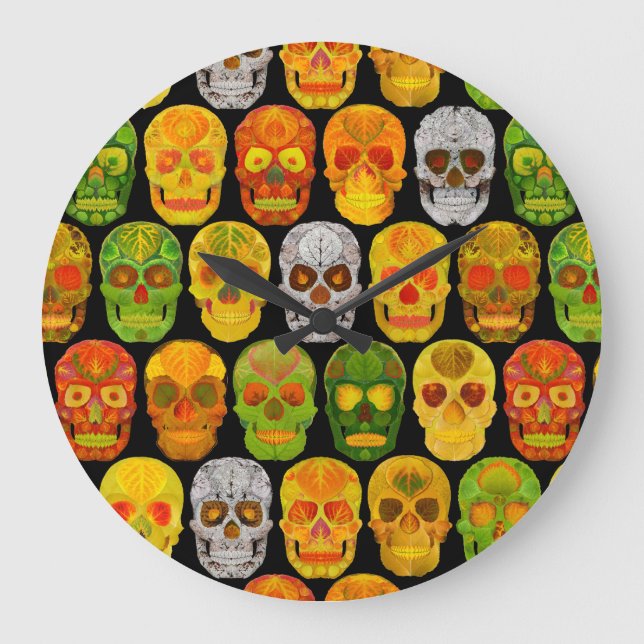 Relógio Grande Aspen Leaf Skulls padrão sem falhas 2018 (Frente)