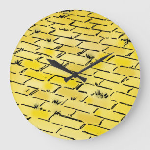 Relógio Grande Assistente de Vintagem da Estrada de tijolo Amarel