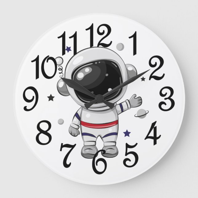 Relógio Grande Astronauta Bebê Berçário  (Frente)
