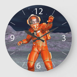 Relógio Grande Astronauta Mars Space Explorer no Planeta de Alien