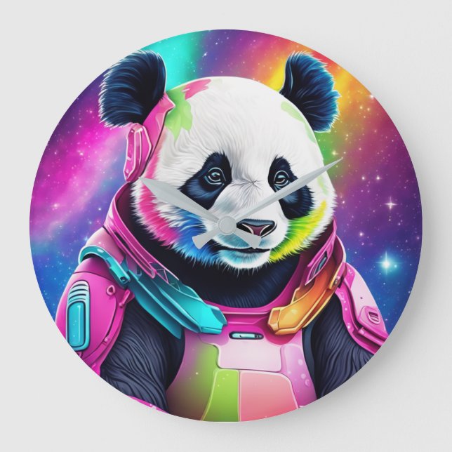 Relógio Grande Astronauta Panda (Frente)