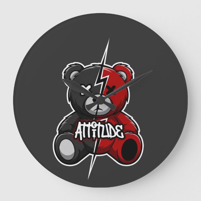 Relógio Grande Attitude Split Bear | Lightning X-Eyes Teddy Graph (Frente)