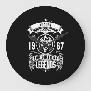 Relógio Grande August Gift   1967 Nascimento Das Legendas