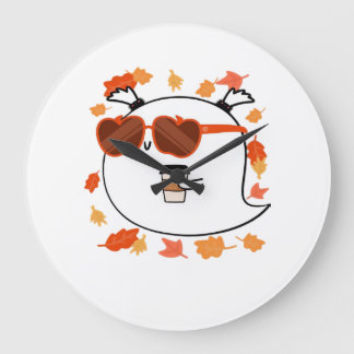 Relógio Grande Autumn Vibes Cute Ghost Classic T-Shirt
