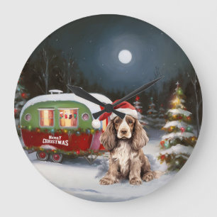 Relógio Grande Aventura de Natal da Caravana do Cocker Spaniel de