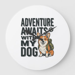 Relógio Grande Aventura Espera Com Meu Design de Caminhada Vintag