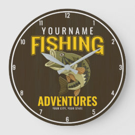 Relógio Grande Aventuras De Pesca Personalizadas Anglas De Peixe