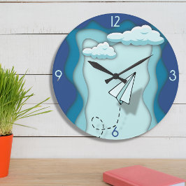 Relógio Grande Avião de papel | A viagem começa com um solteiro