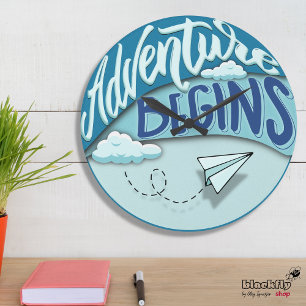 Relógio Grande Avião de papel   Início da aventura