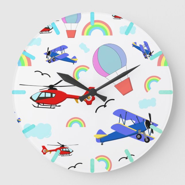 Relógio Grande Aviões, helicópteros e balões (Frente)