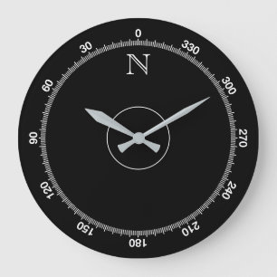 Relógio Grande Azimuth Compass Novelty Wall Clock