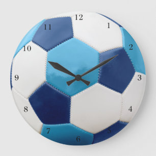 Relógio Grande Azuis da bola de futebol