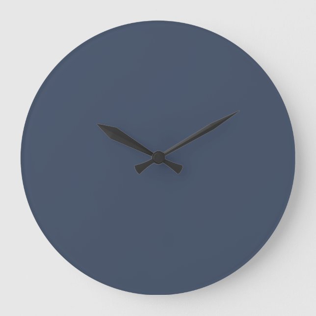 Relógio Grande azul cinza personalizado simples minimal sólido ri (Frente)