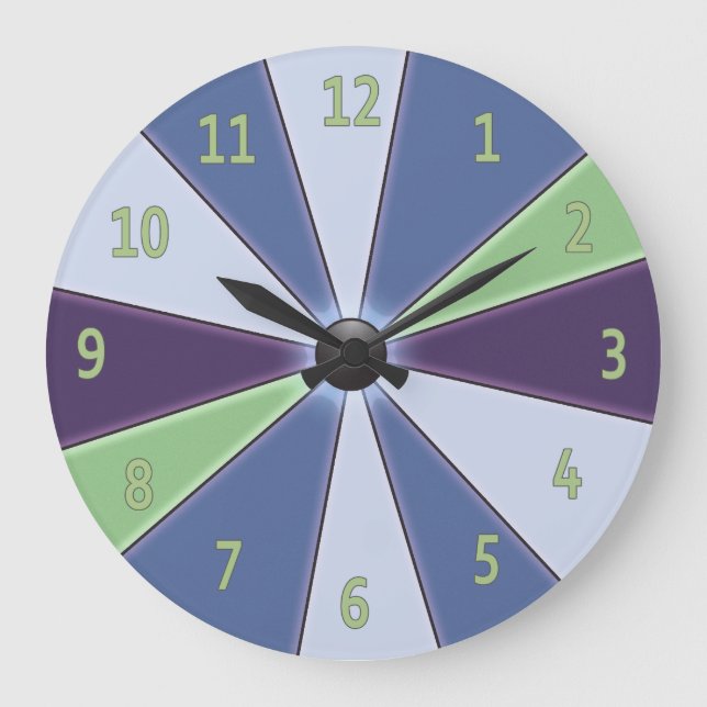 Relógio Grande Azul da roda de cor (Frente)