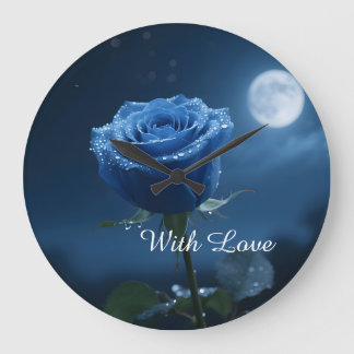 Relógio Grande Azul místico Eterno herança herança presente flora