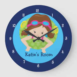Relógio Grande Azul Personalizado para Raparigas da Equipe de Nat
