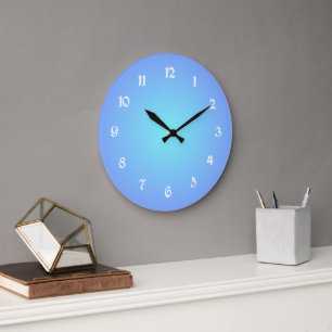 Relógio Grande Azul Sonhador Tons de Azul Aqua Fácil Leitura