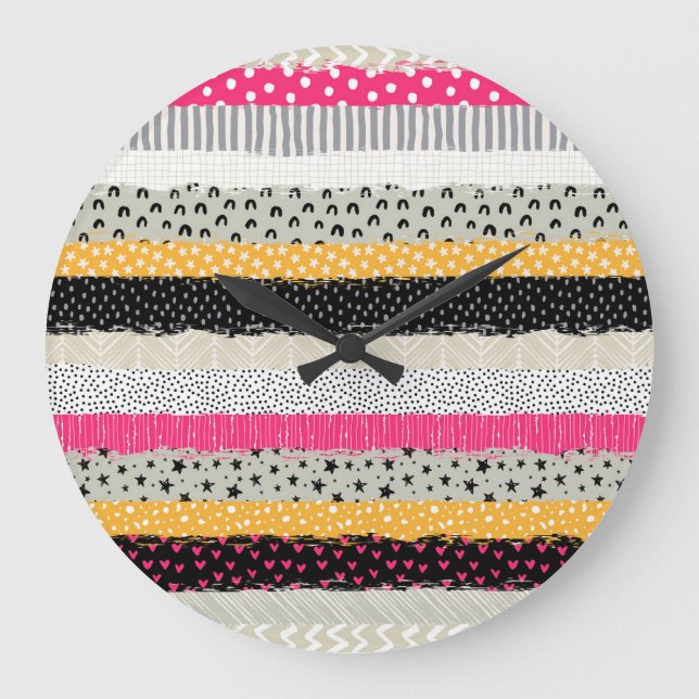 Relógio Grande Azulejos de patch: Design sem costura versátil. (Frente)