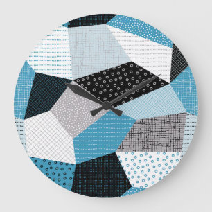 Relógio Grande Azulejos Geométricos de Peça Livre