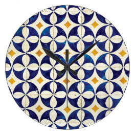 Relógio Grande Azulejos Portugueses - Azulejo Pattern Design