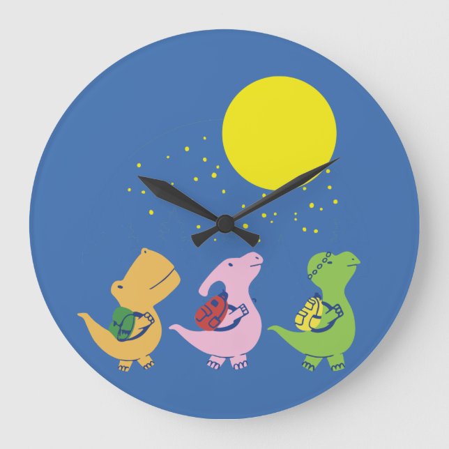 Relógio Grande Baby Dinosaurs Back To School (Frente)