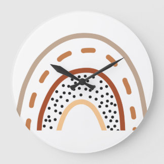 Relógio Grande Baby Nursery Boho Rainbow Clock em cores terríveis