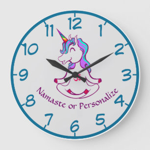 Relógio Grande Baby Unicorn Zen Yoga Meditação Lotus Purple Blu